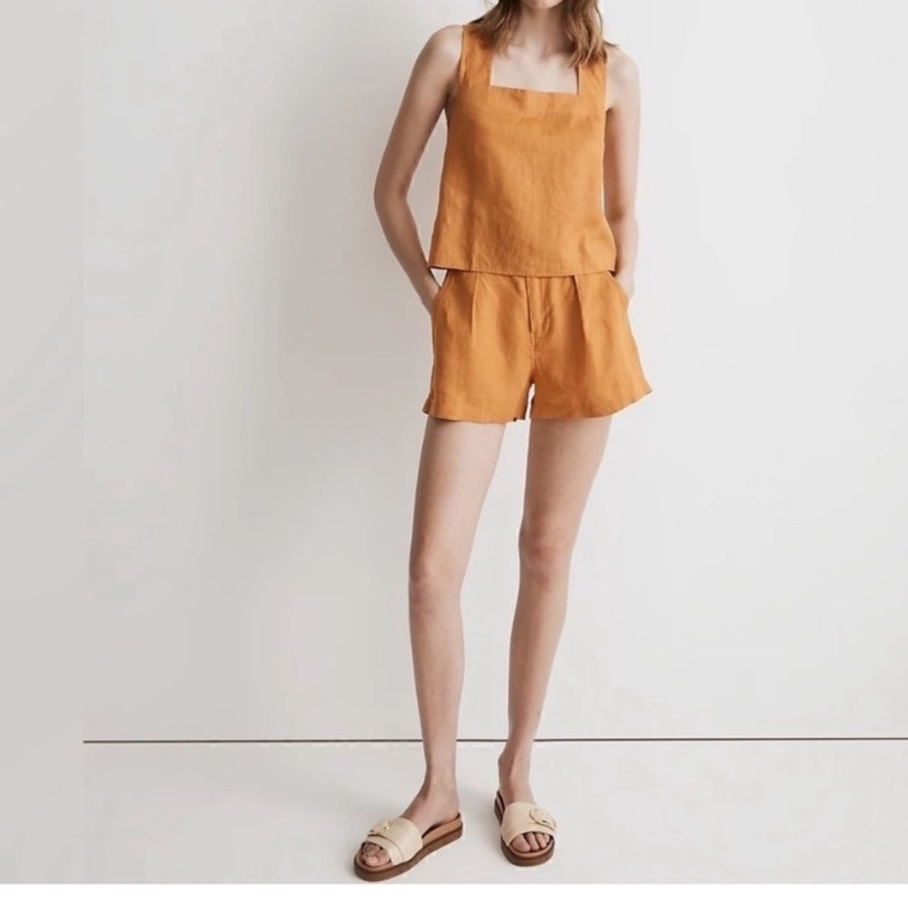Madewell 100% Linen Cross-Back Sleeveless Top
